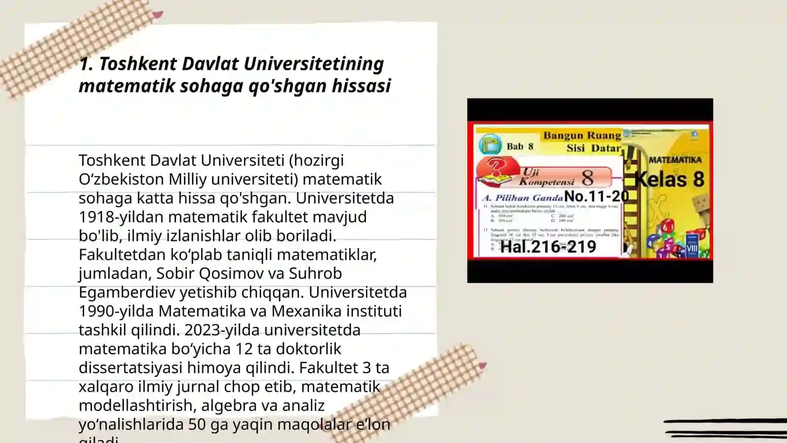 Matematik sohalari rivojlanishi 3