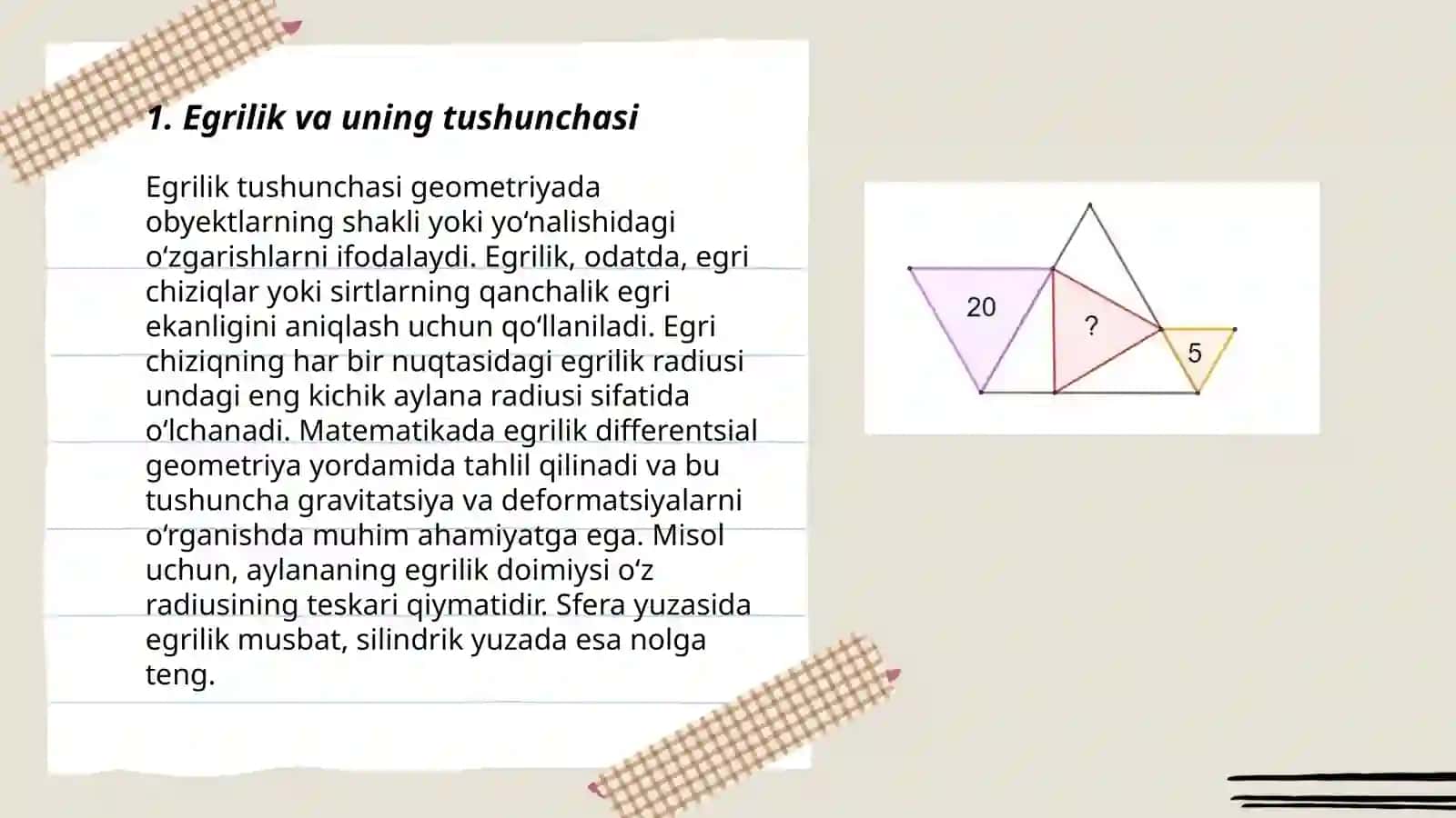 Egrilik va uning tushunchasi (topologiya, geometriya dan) 3
