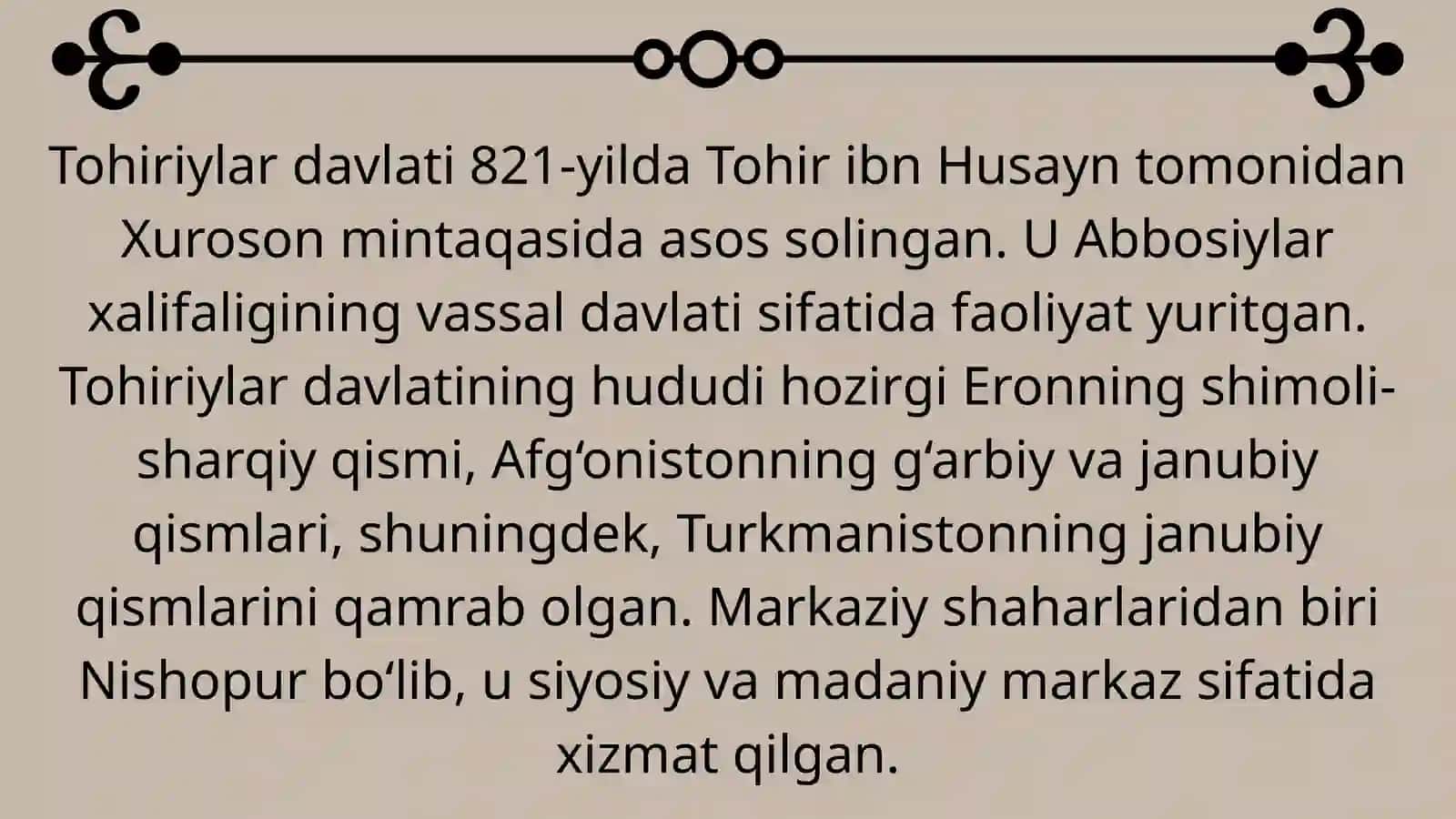 Tohiriylar davri tarixiy geografiyasi 3