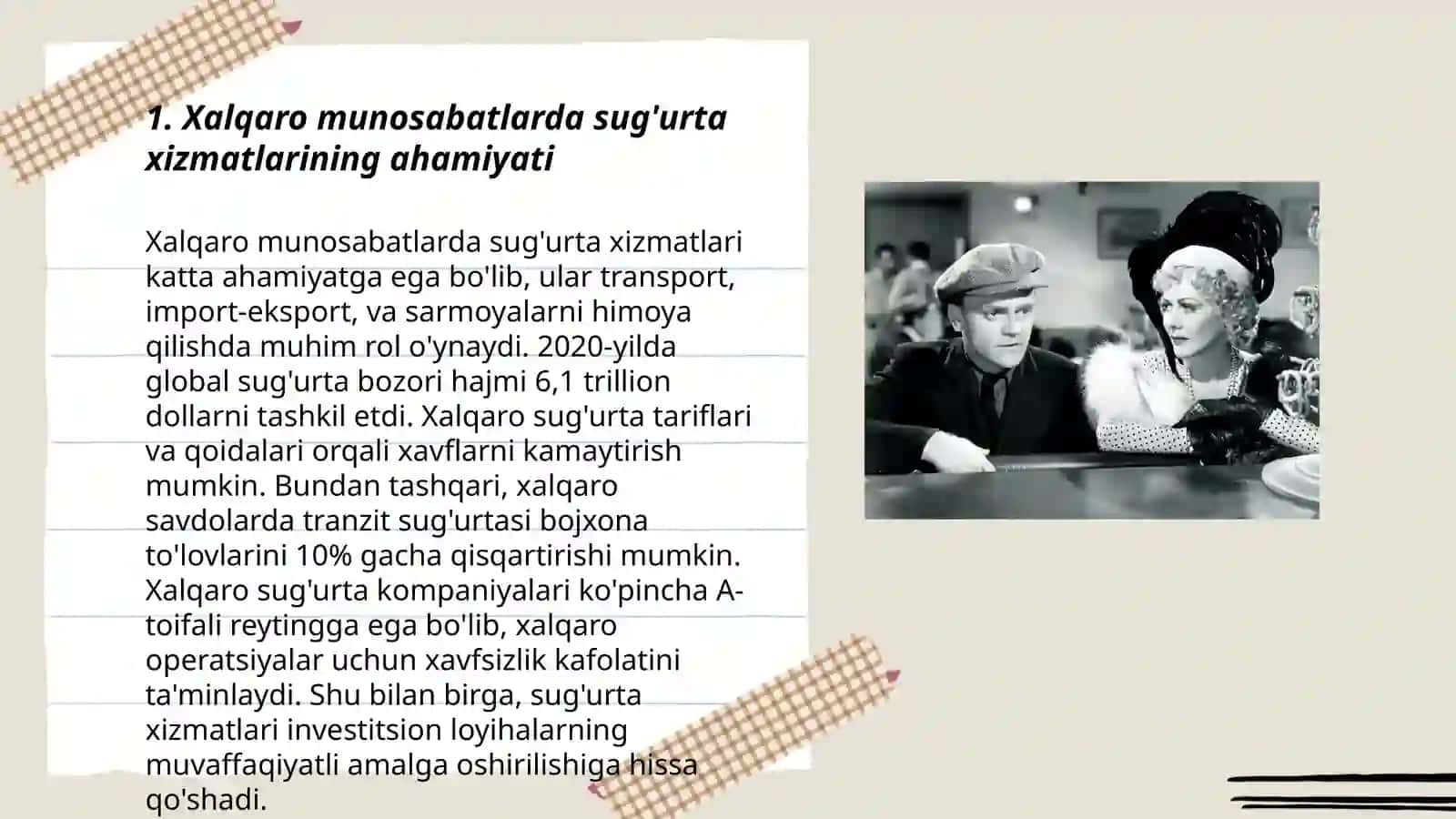 Xalqaro munosabatlarda sug'urta xizmatlarining ahamiyati 3