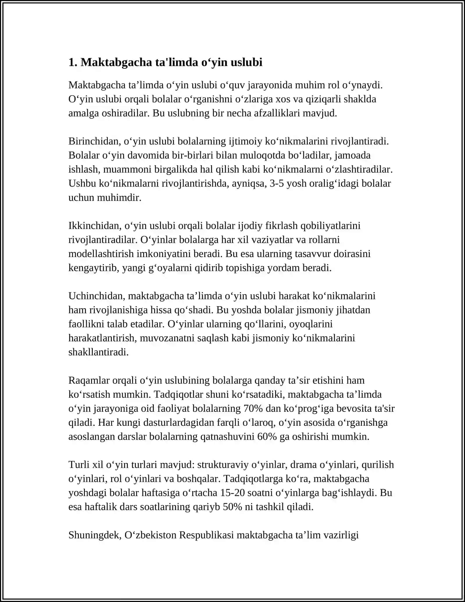 MAKTABGACHA TA’LIM-UZLUKSIZ TA’LIMNING BOSH BO‘G‘INI 3