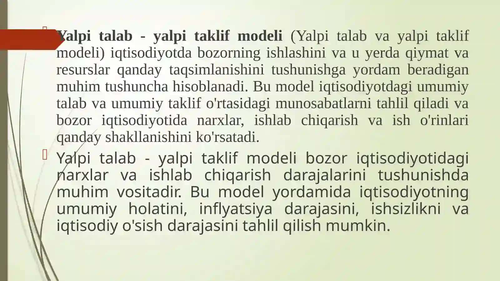 Yalpi talab – yalpi taklif modeli 3