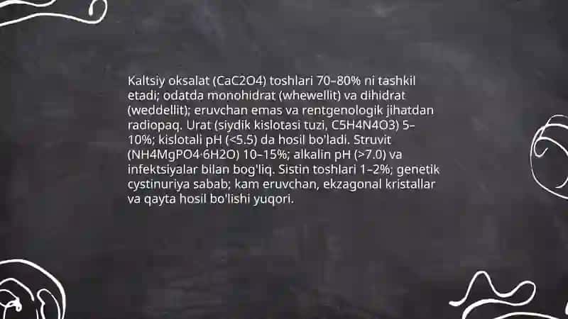 Tosh kasalliklarining kimyoviy asoslari 3