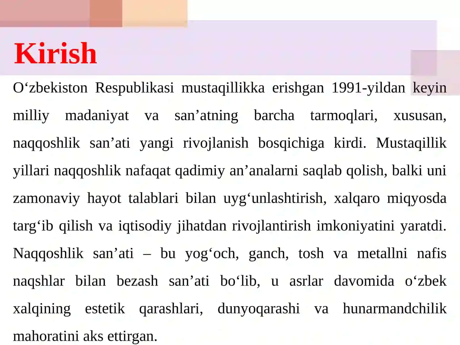 Mustaqillik yillarida naqqoshlik san'ati 3