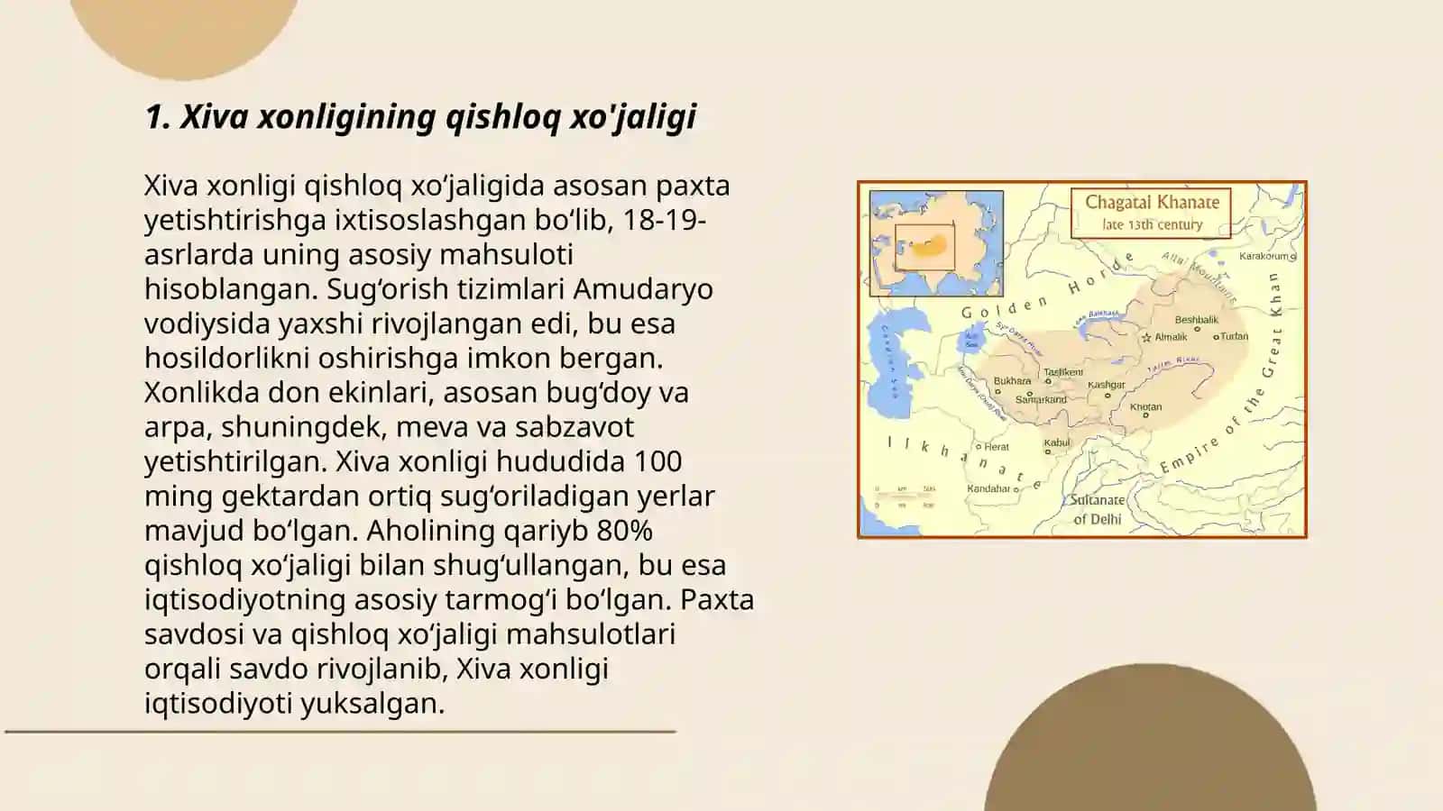 Xiva xonligining qishloq xo'jaligi 3