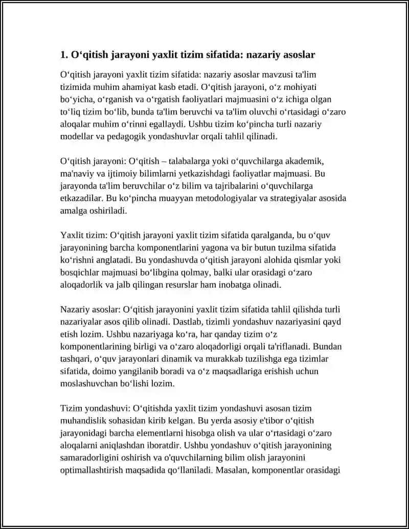 OʻQITISH JARAYONI YAXLIT TIZIM SIFATIDA 3
