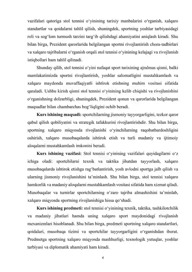 Stol tennisi oʻyinining rivojlanishi 3