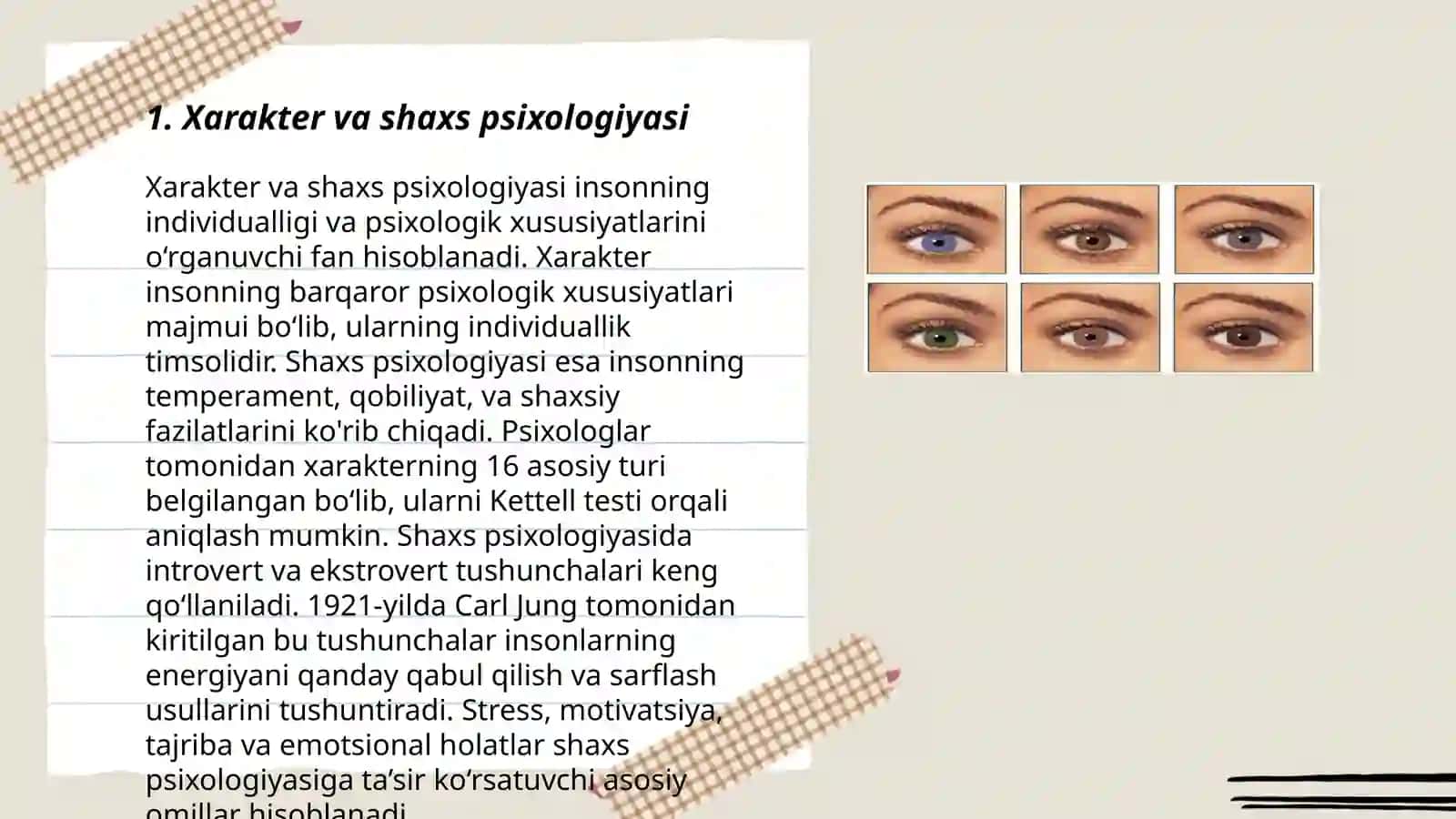 Xarakterning psixologik talqini 3
