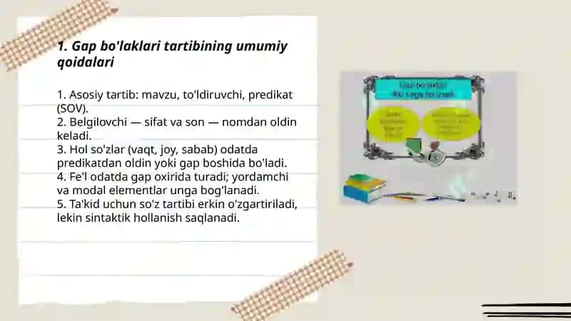 Gap bo'laklari tartibi 3