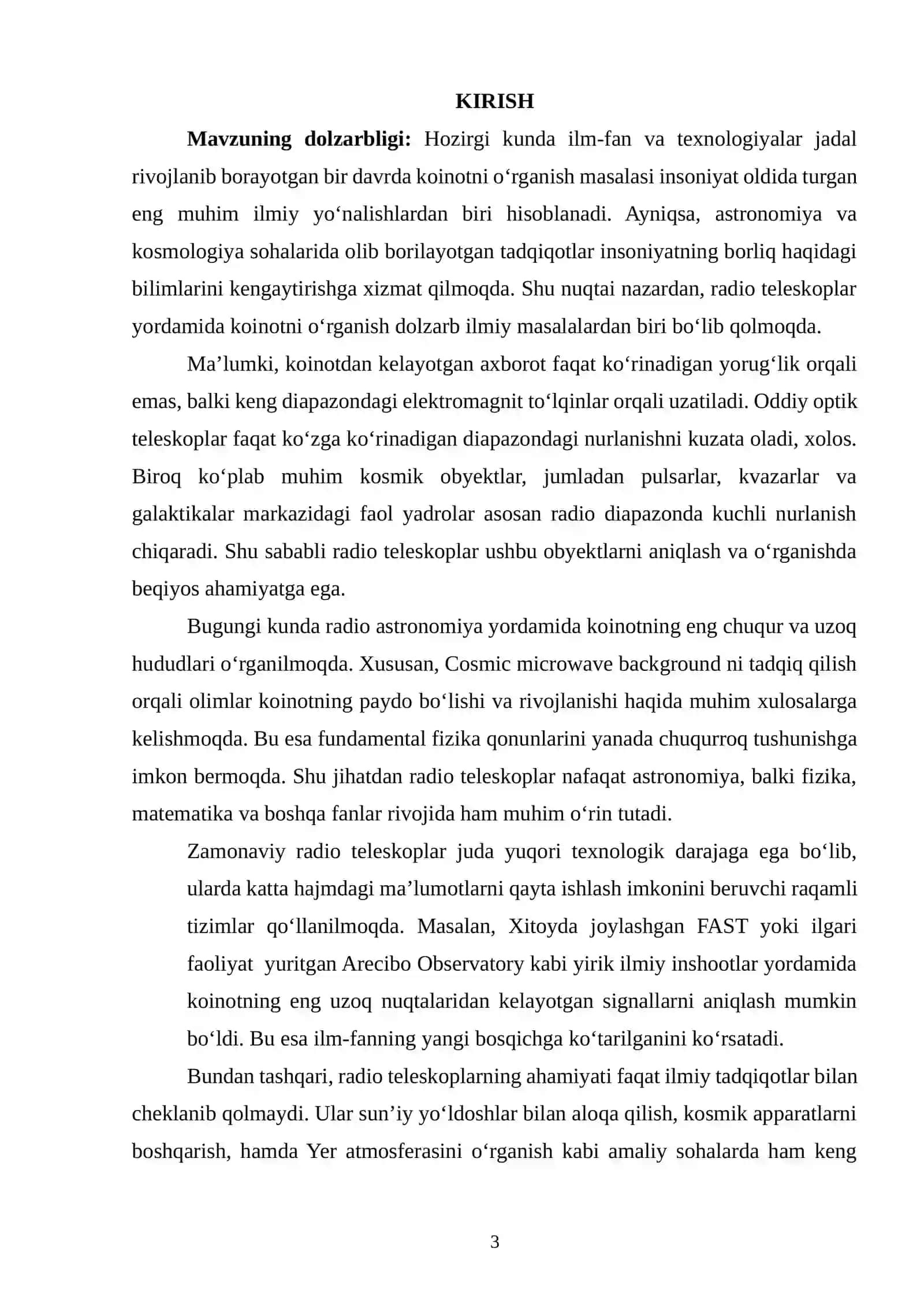 Radioteleskop va uning fizik xarakteristikasi 3