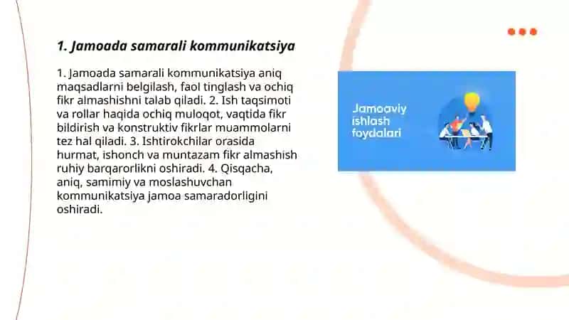 Jamoada ishlash (teamworking) 3