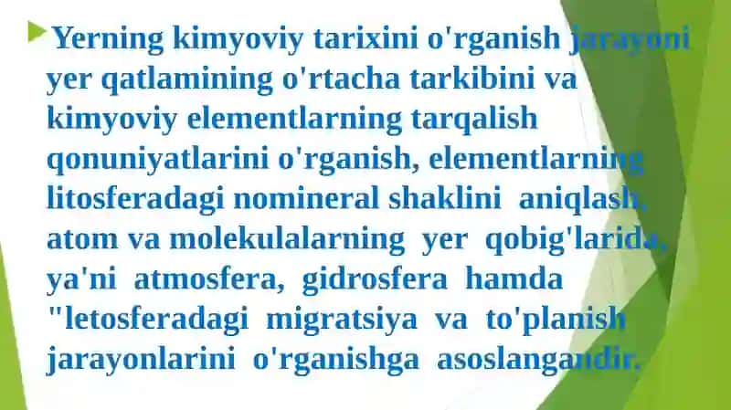 Atrof-muhitda kimyoviy elementlarning migratsiya shakli va intensivligi 3