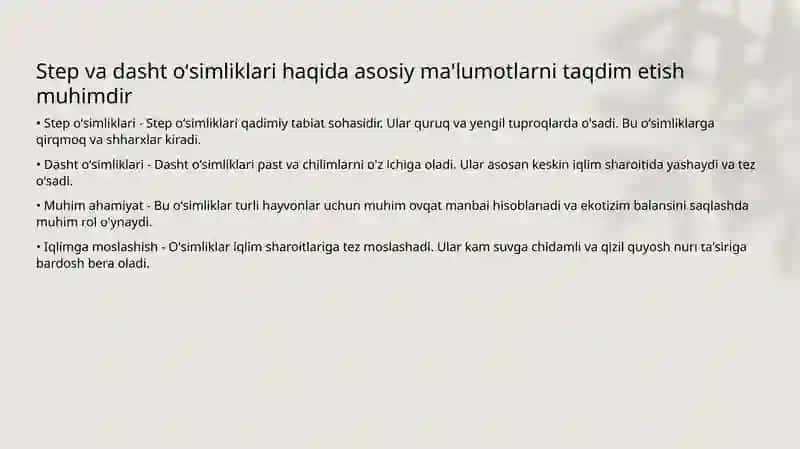 Step va Dasht oʻsimliklari 3