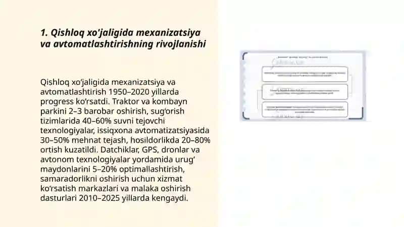 Qishloq xo'jaligi va sanoat sohasidagi o'zgarishlar 3