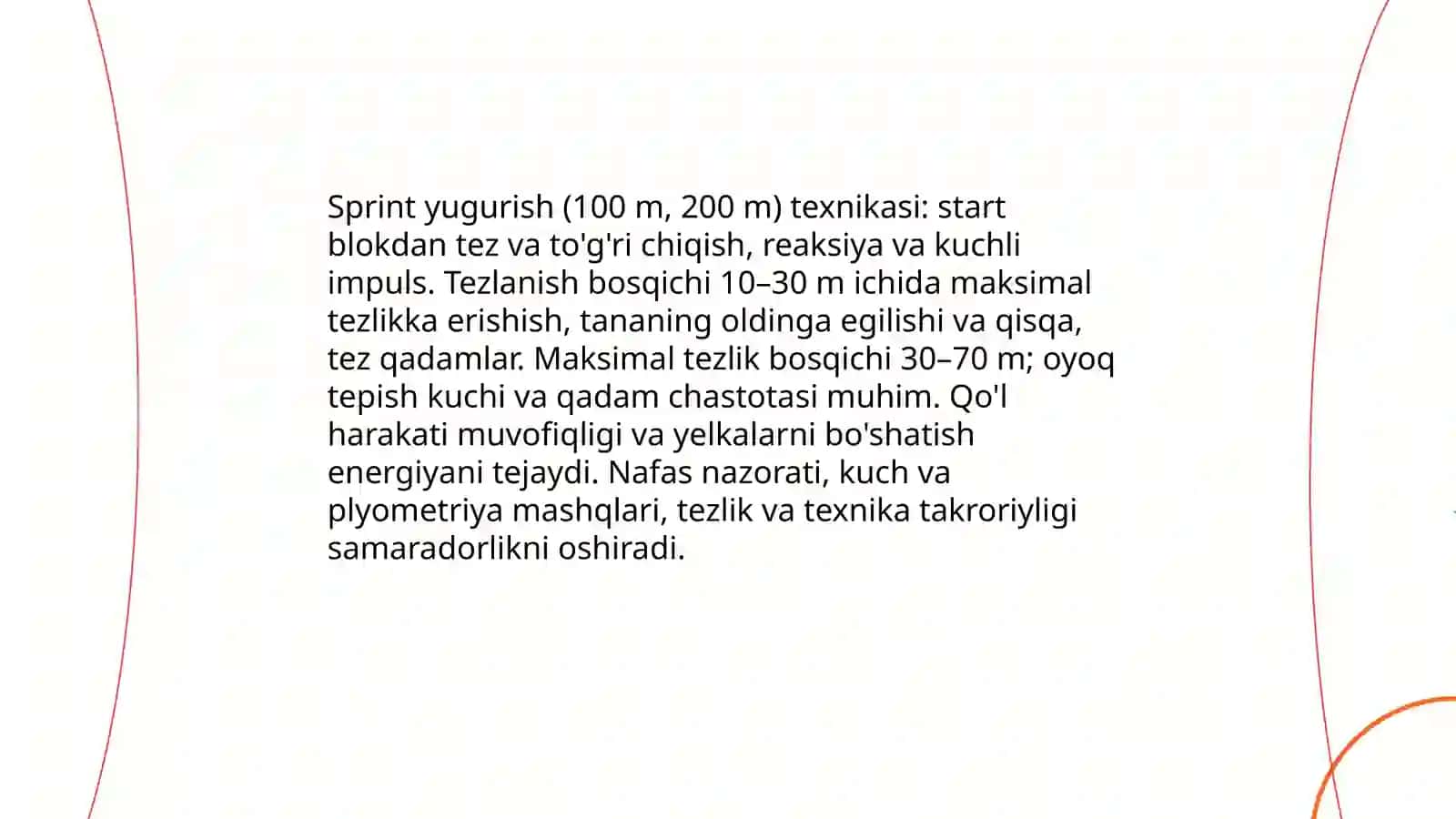 Yengil atletika turlari texnikasini oʻrganish 3