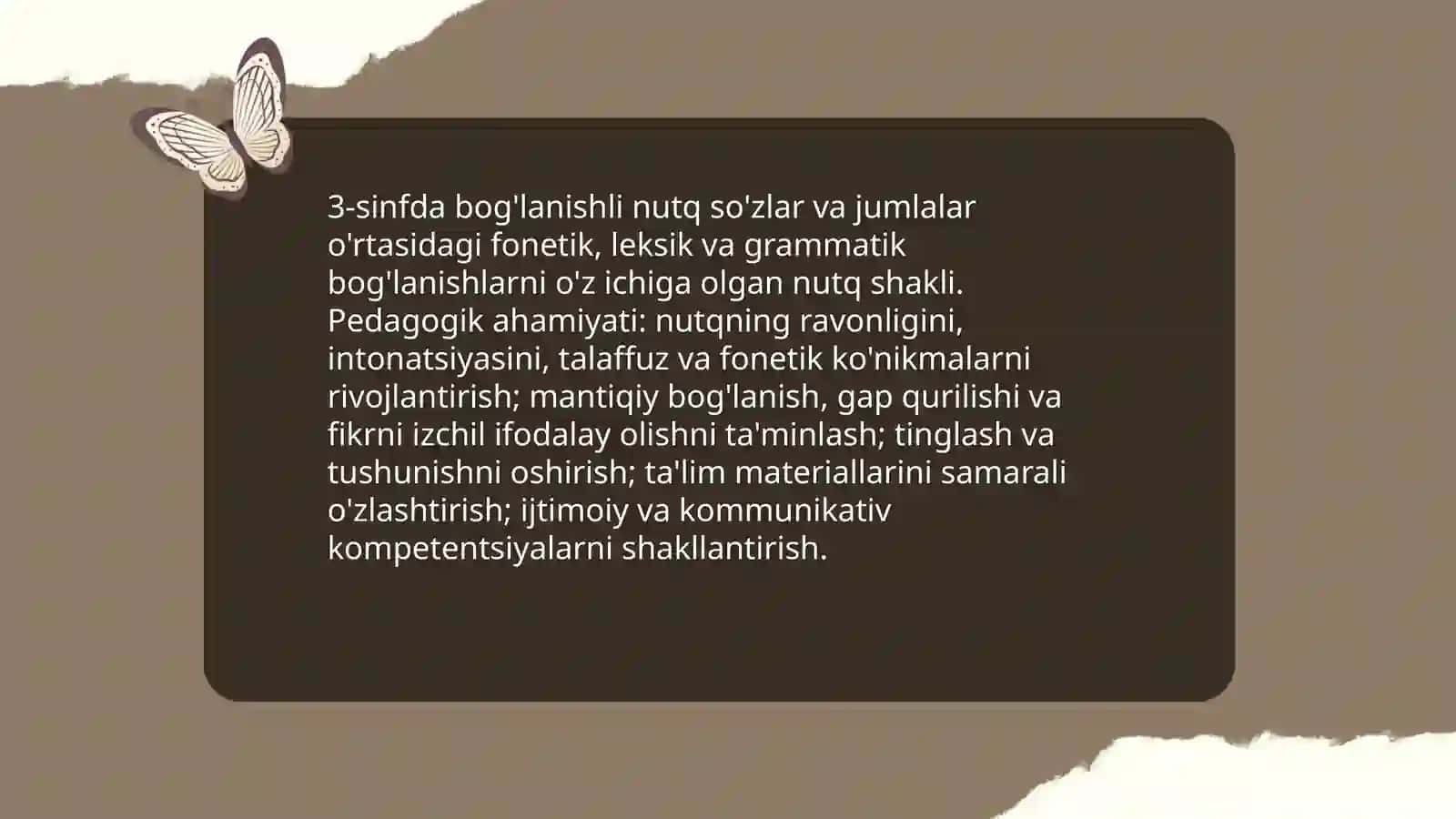 3-sinfda boĝlanishli nutq va uni óstirishga oid mashqlar 3