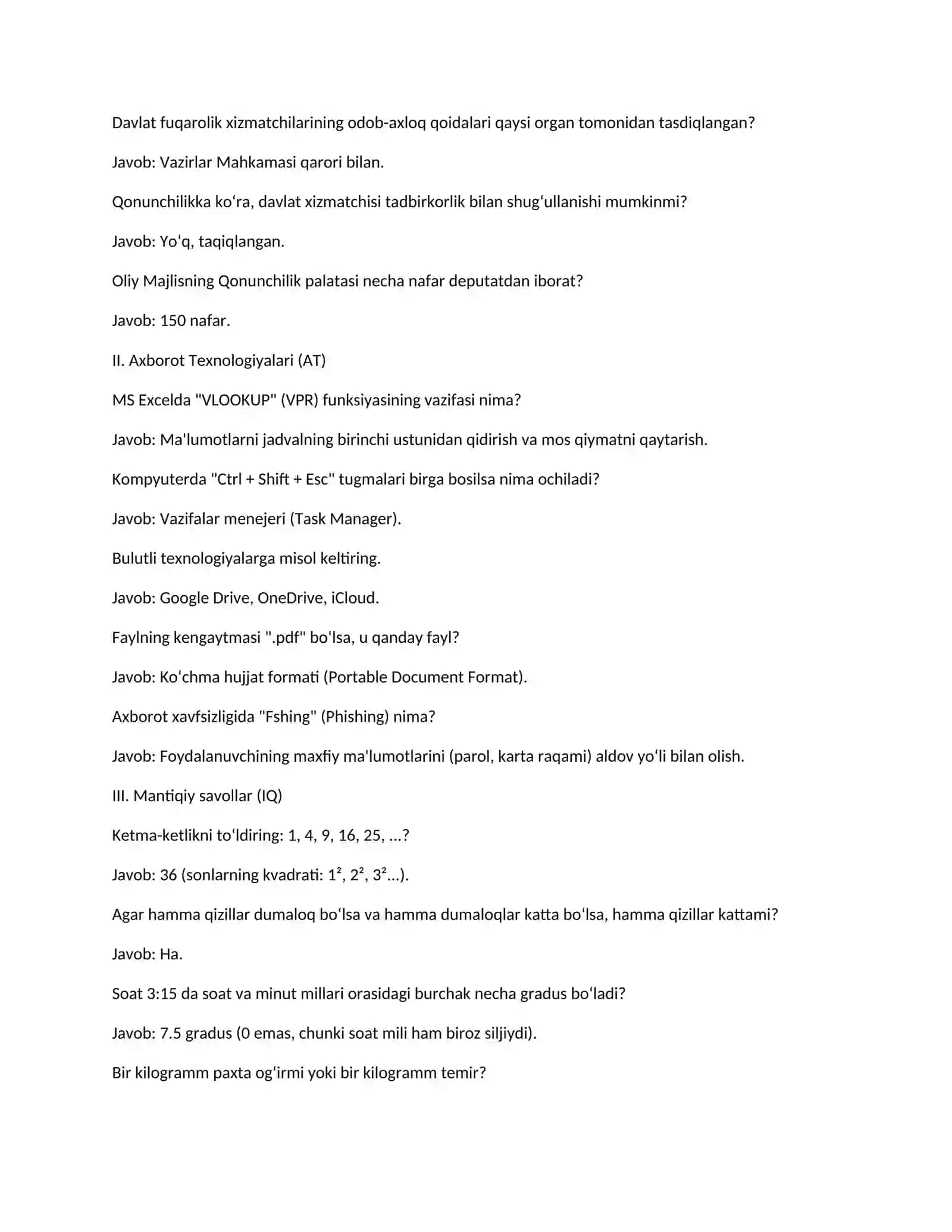 argos namunaviy test javobli 3