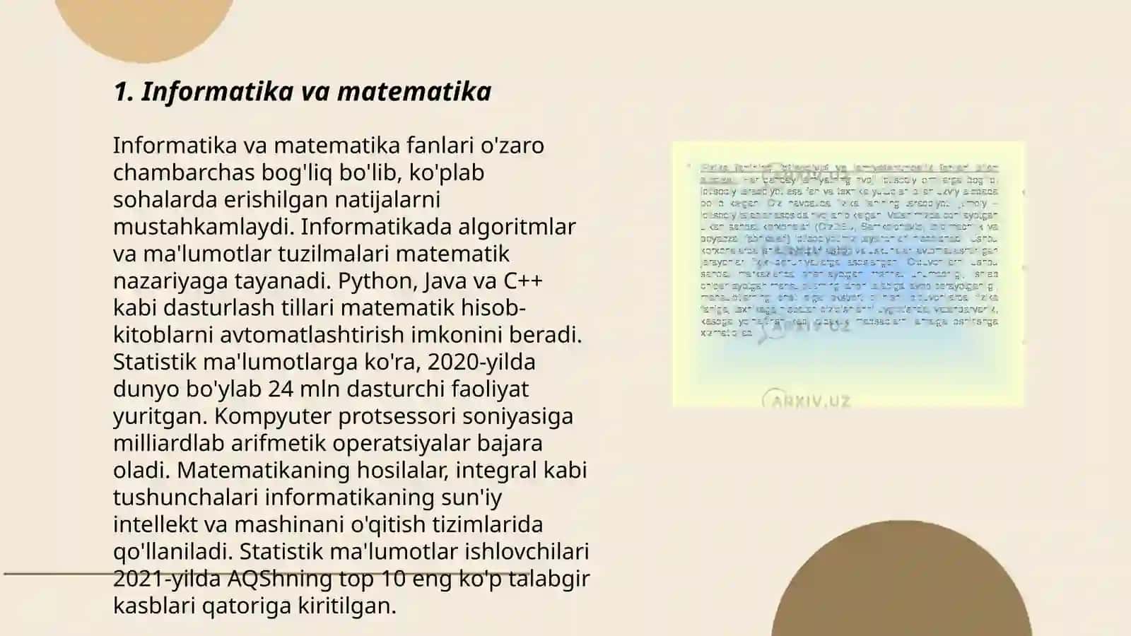 Informatikada algoritmlar va ma'lumotlar tuzilmalari matematik nazariyaga tayanadi 3