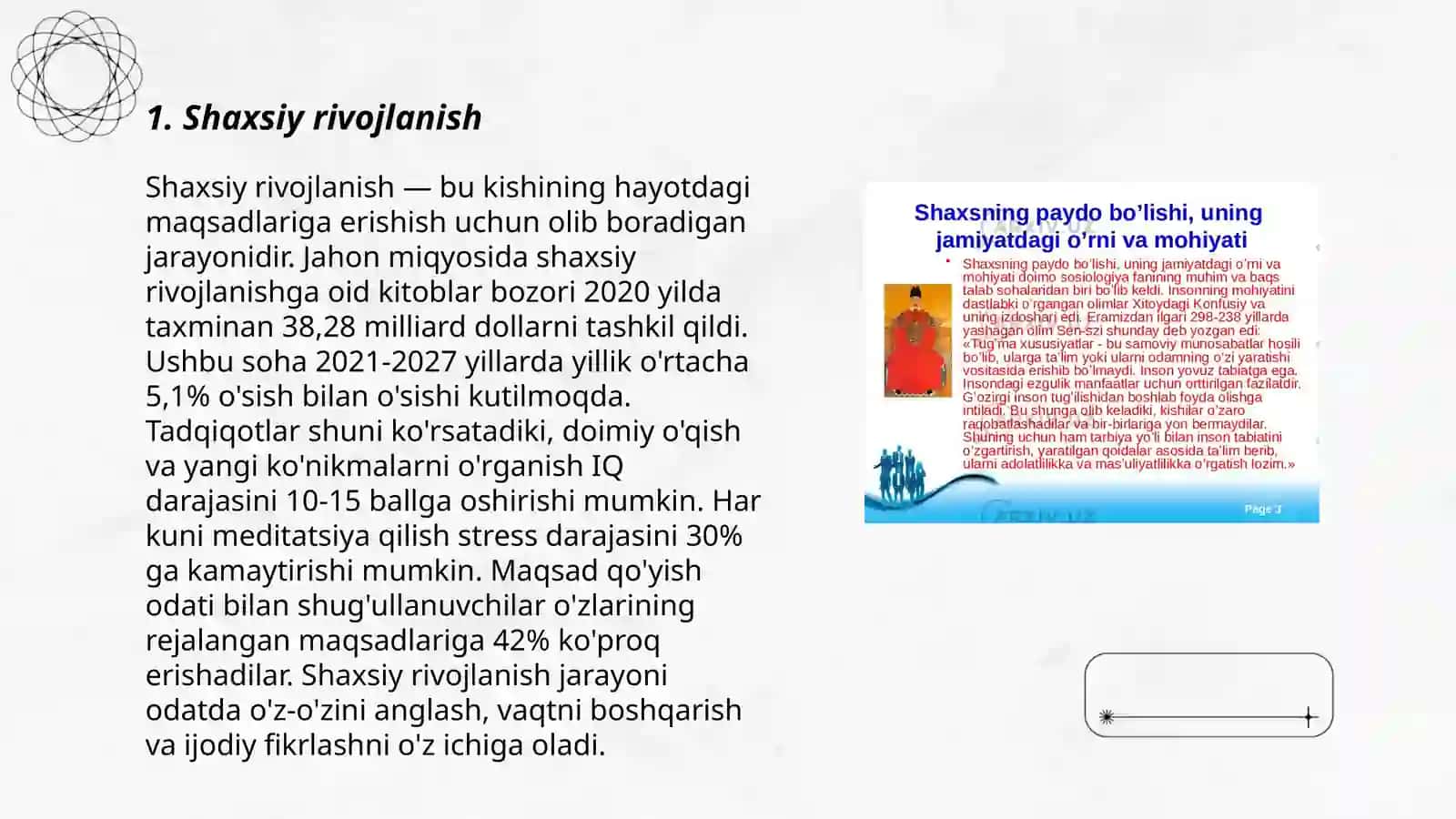 Shaxsning malaka va odatlari 3