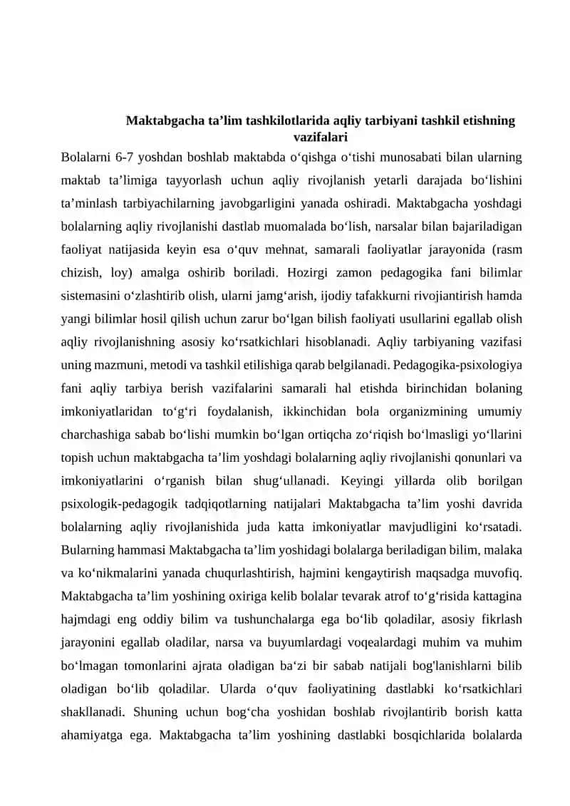 Maktabgacha ta’lim tashkilotlarida aqliy tarbiyani tashkil etish 3