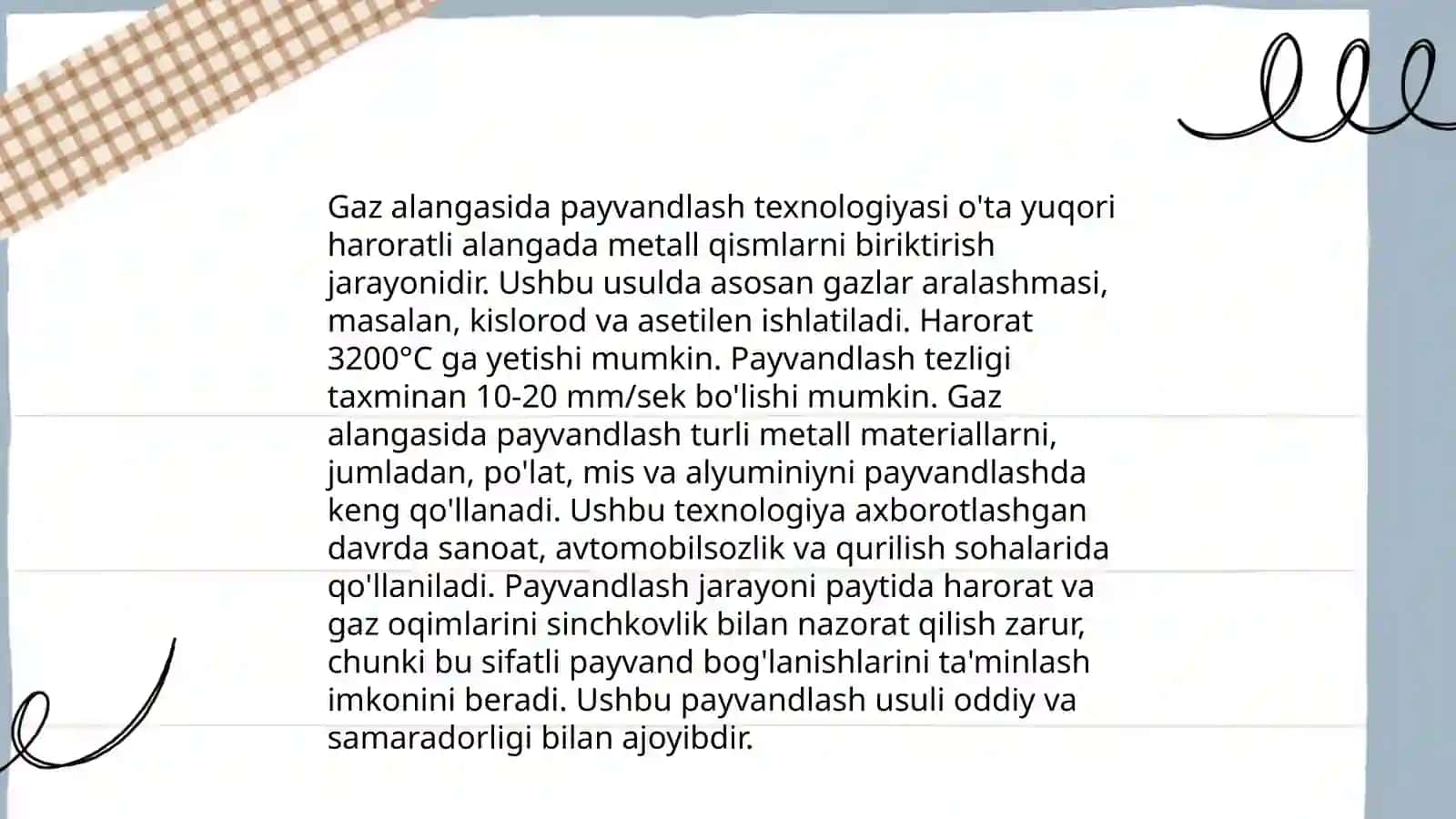Gaz alangasida payvandlash texnologiyasi 3