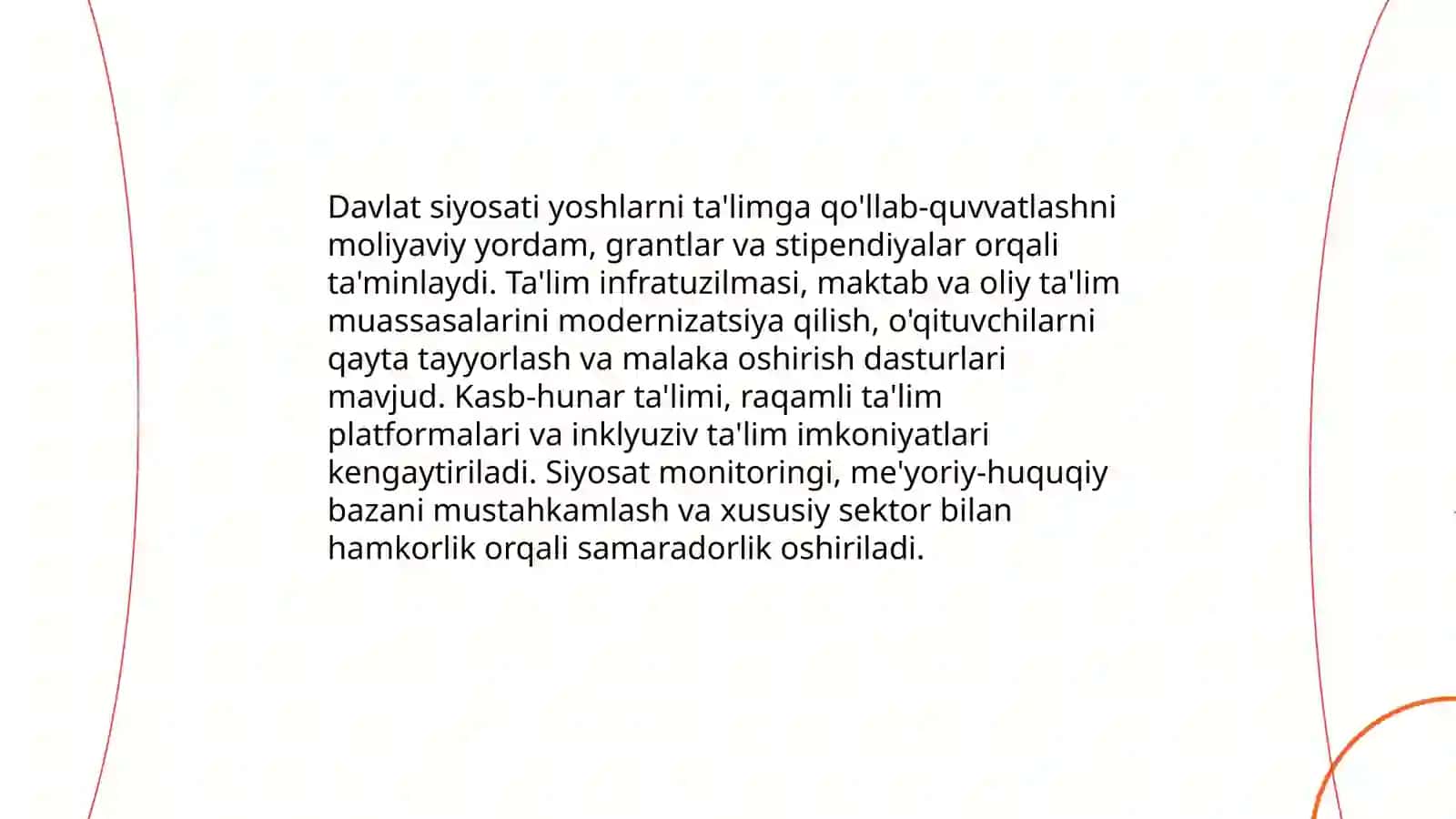 Davlat siyosati va yoshlarni ta'limga qo'llab-quvvatlash 3
