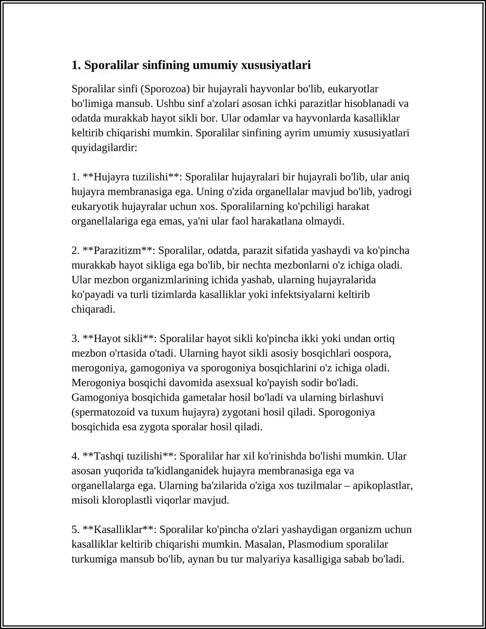SPORALILAR SINFI, KOKSIDIYALAR TURKUMI 3