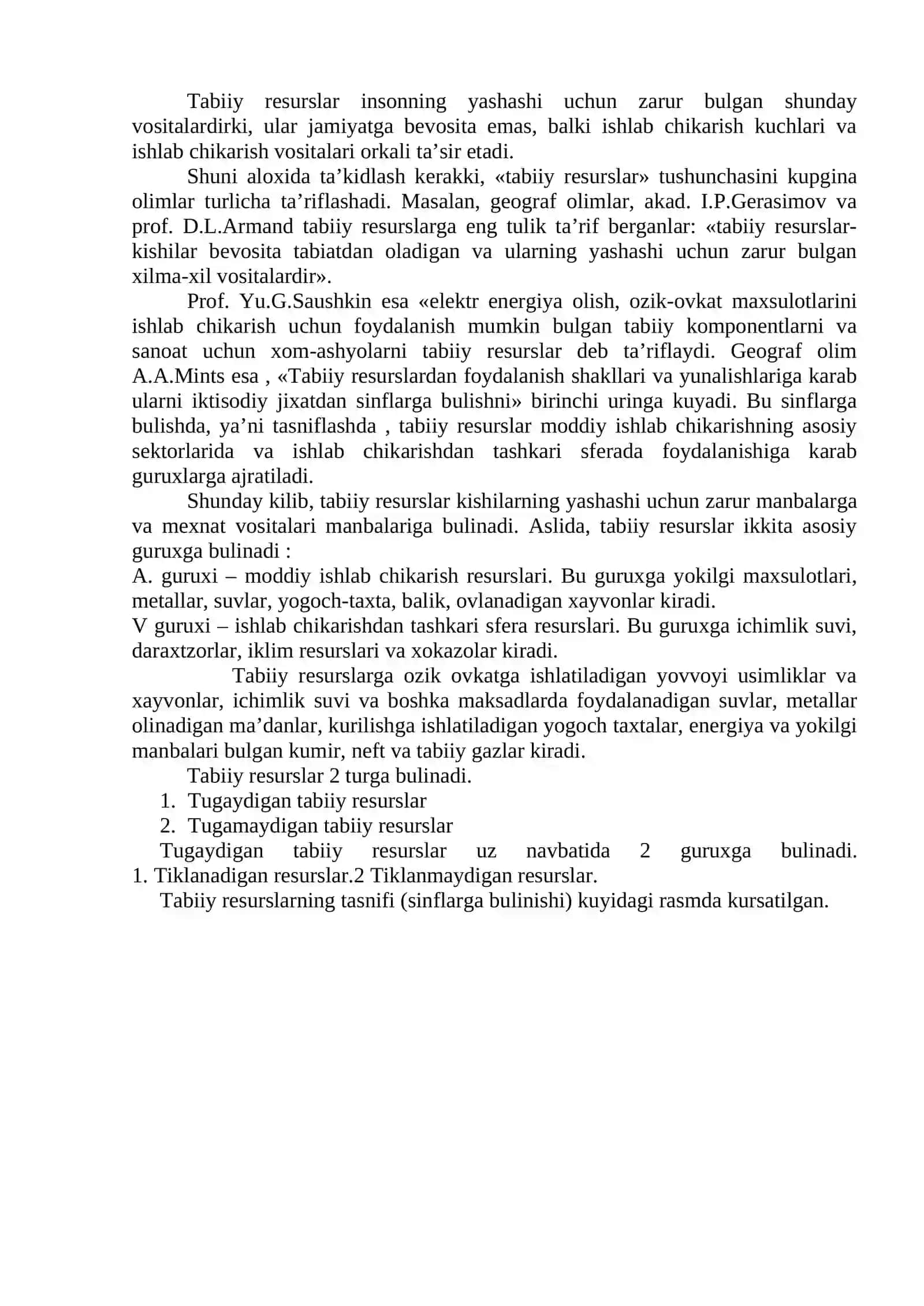 Tabiiy resurslar va ulardan foydalanish 3