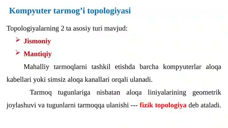 Tarmoq topologiyasi 3