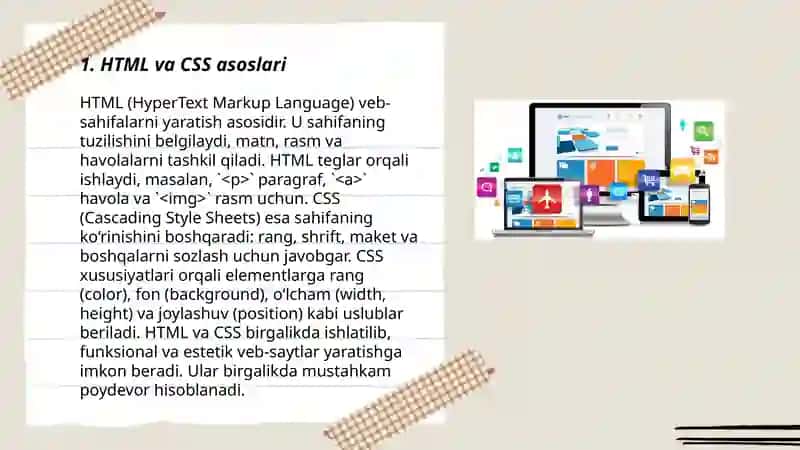 Web texnologiyalar.Web sahifalar yaratish texnologiyalari 3