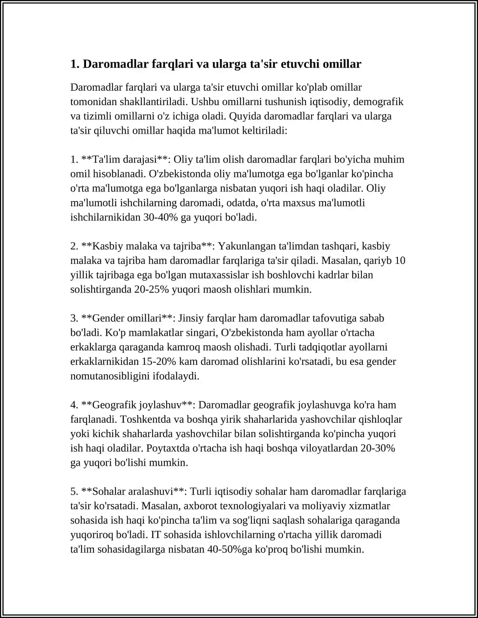 JAHON MIQYOSIDA DAROMADLAR TENGSIZLIGI 3