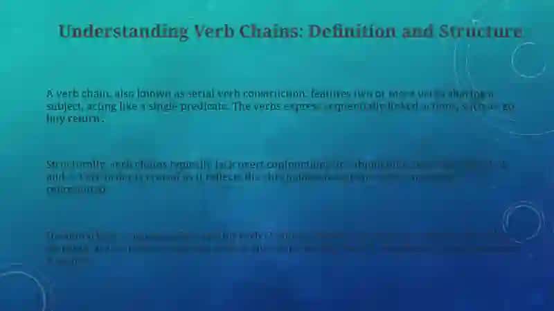 Verb chains 3