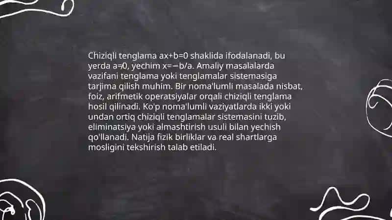 Algebraik metod vositasida masalalar yechish 3