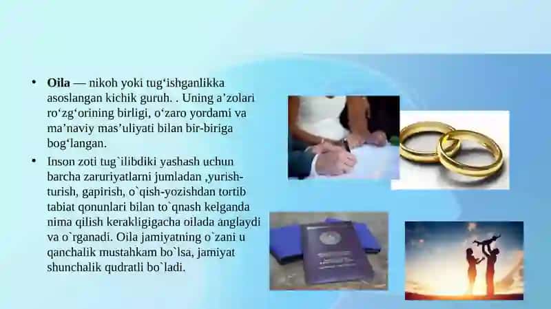 O’zbek oilasi dagi milliy tarbiya oila turlar 3