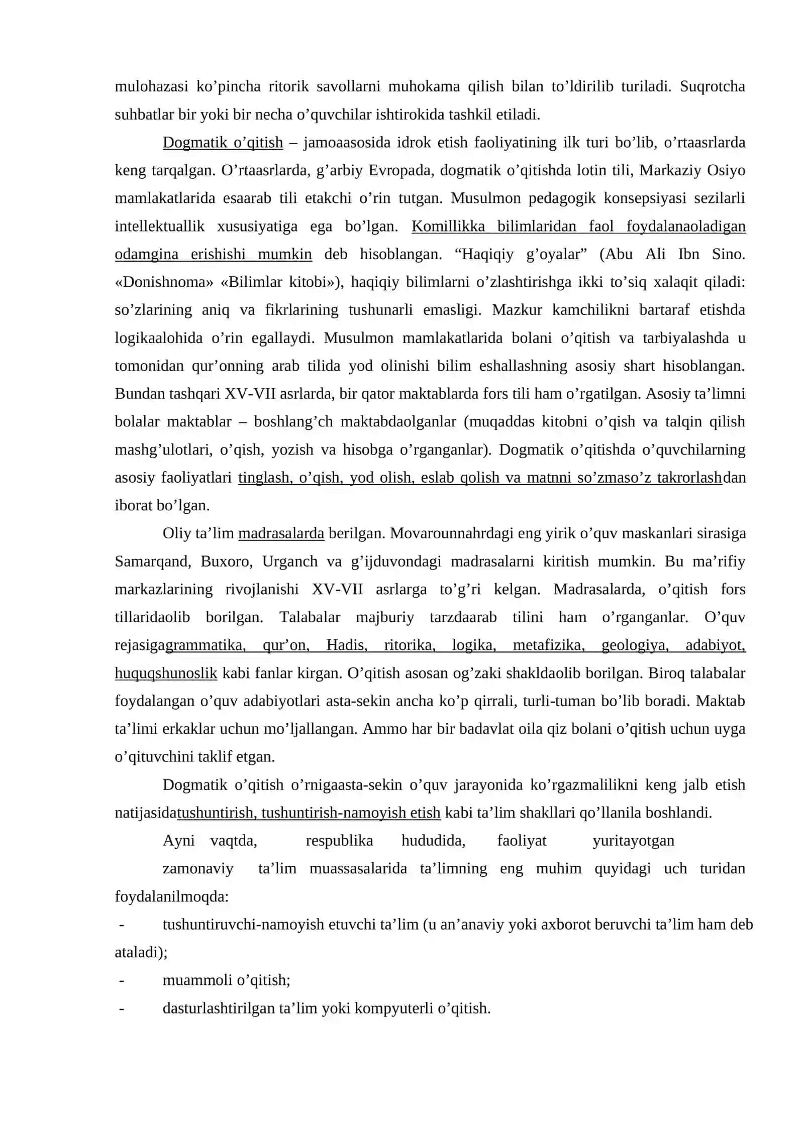 Ta’limni tashkil etish shakllari va turlari 3
