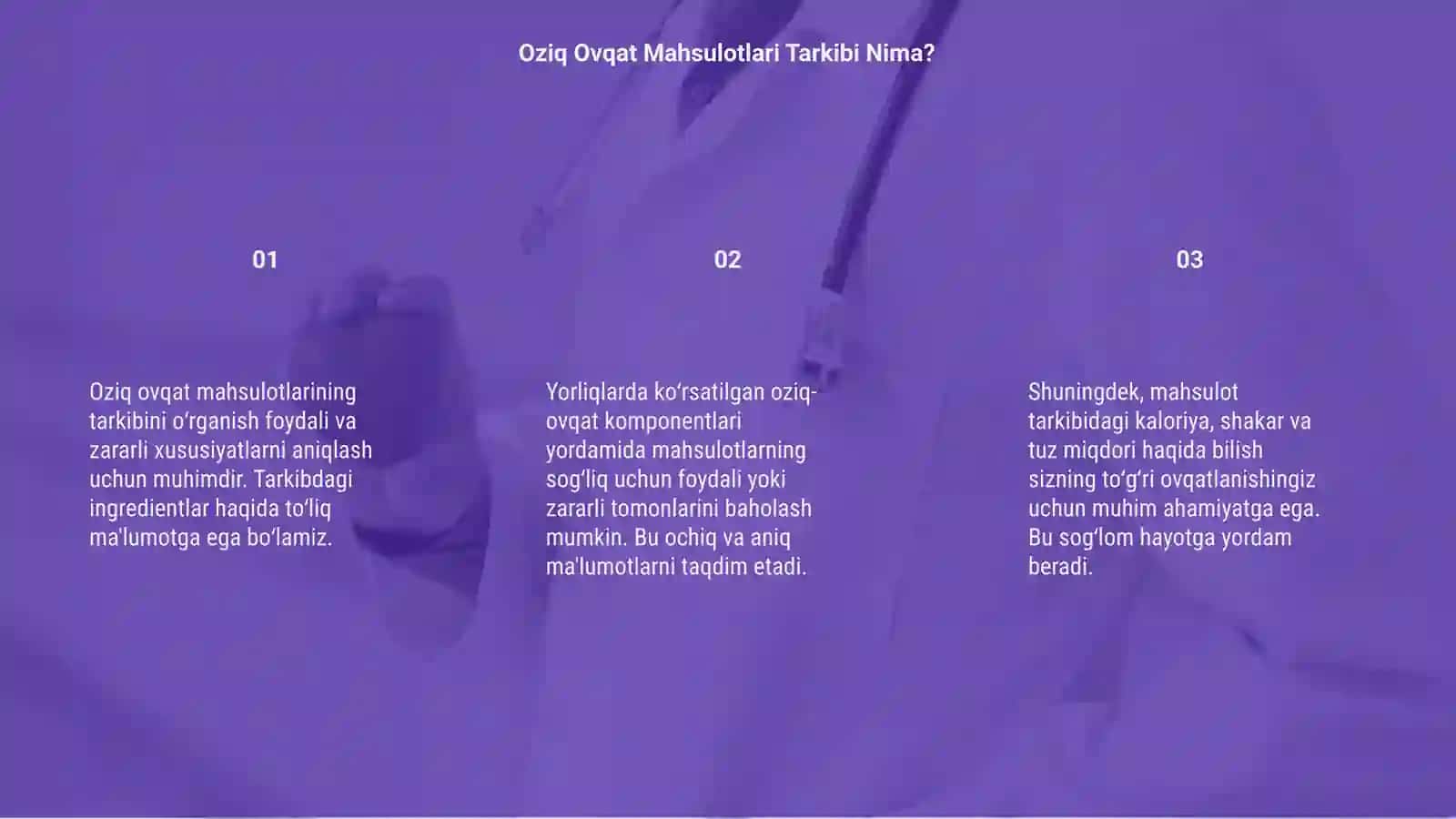 Oziq ovqat mahsulotlari tarkibi 3