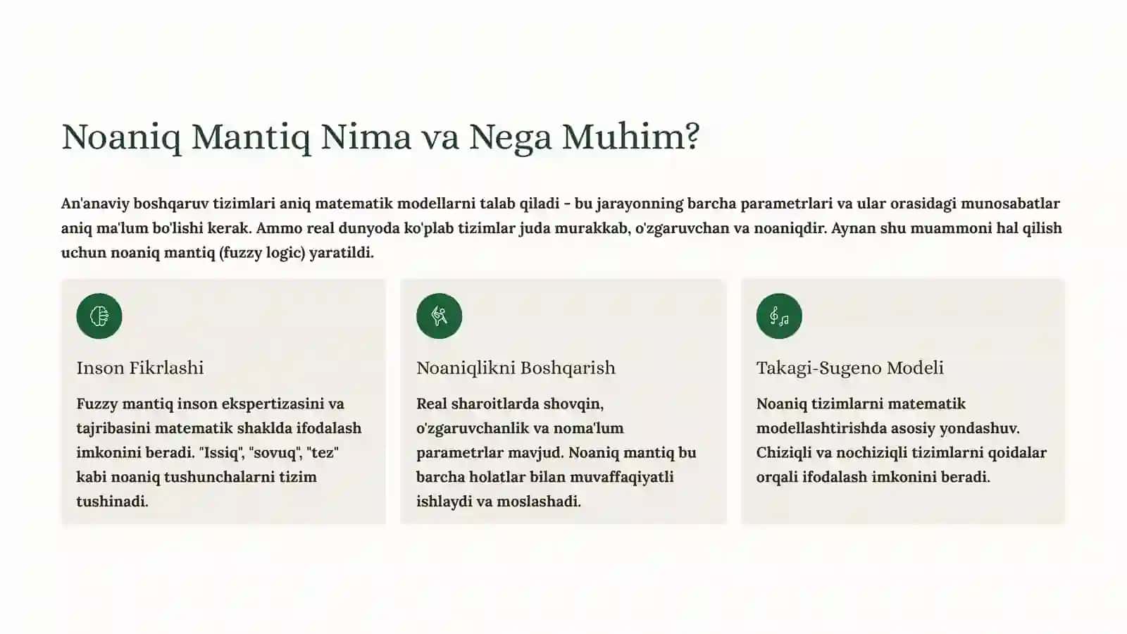 Noaniq Mantiqli (Fuzzy) Regulyatorlar Nazariyasi: Avtomatik Boshqarishning Zamonaviy Asoslari 3