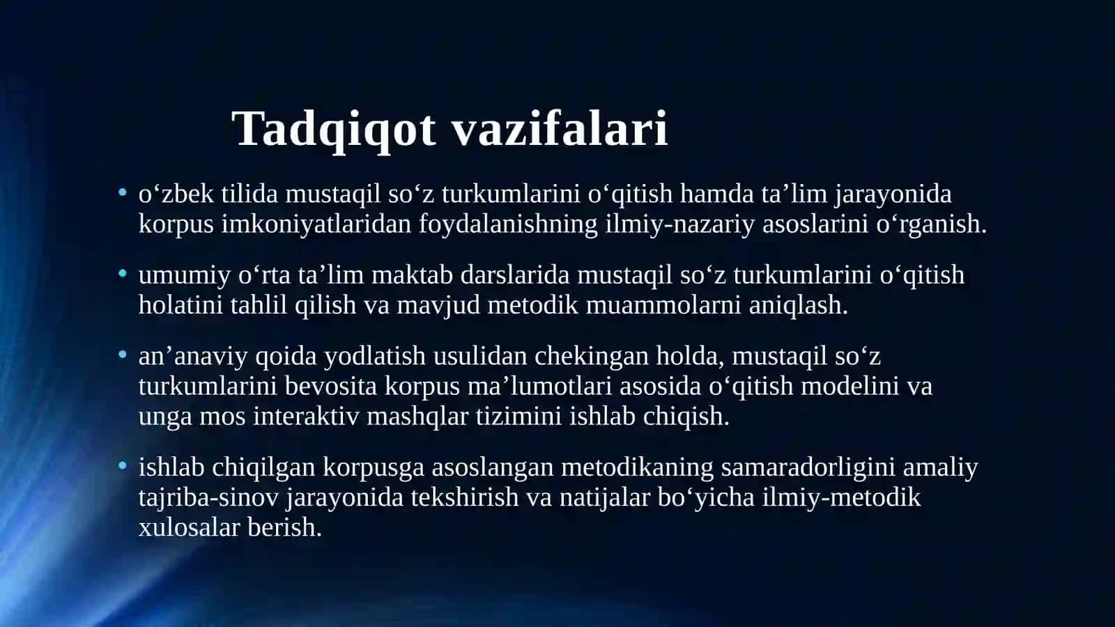MUSTAQIL SO‘Z TURKUMLARINI MAKTAB O‘QUVCHILARIGA O‘QITISHDA KORPUSGA ASOSLANGAN YONDASHUV 3