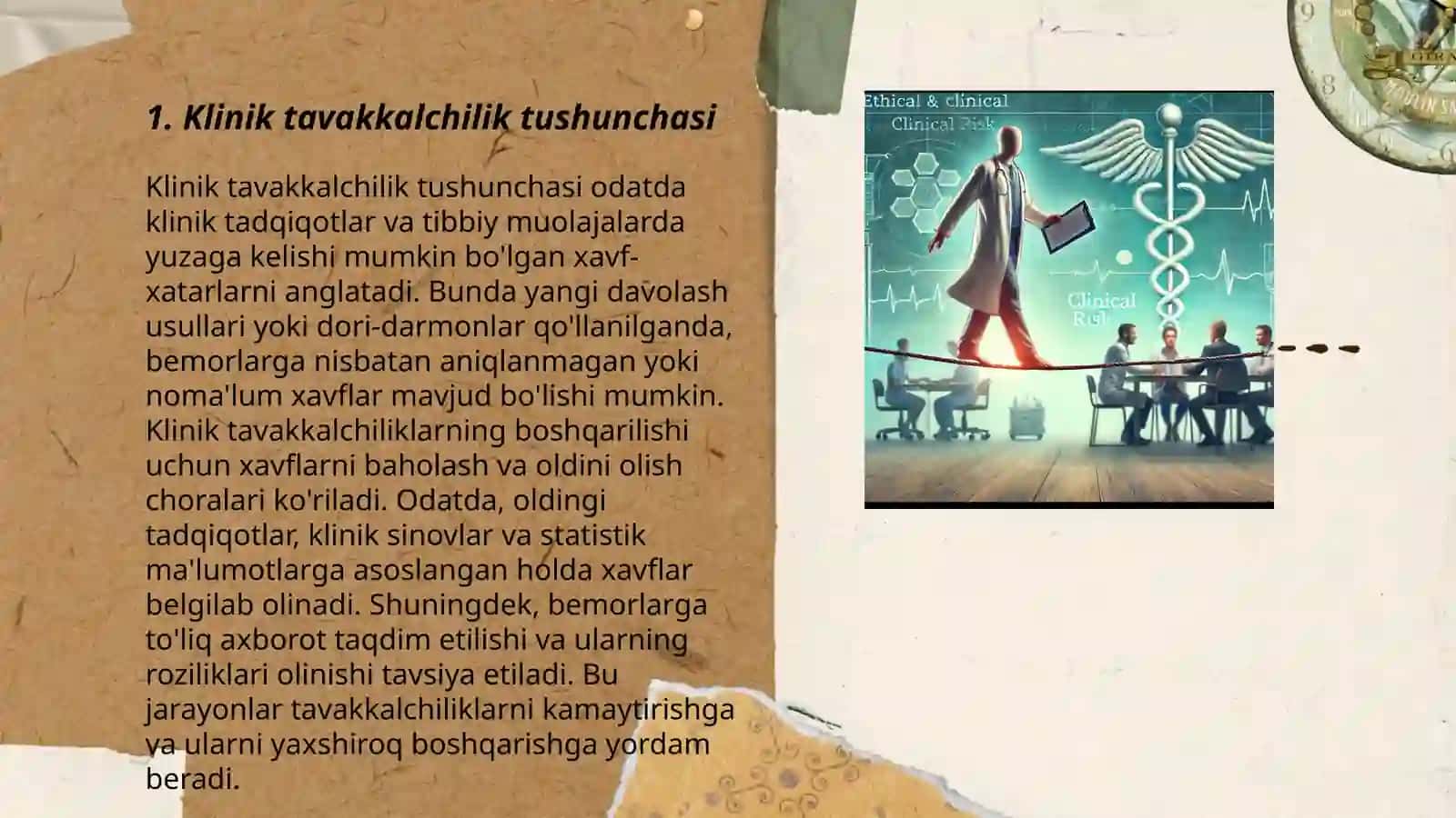 Klinik tavakkalchilik masalalari 3