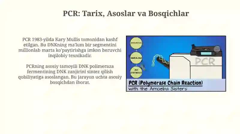 PCR: Tarix, Asoslar va Bosqichlar 3