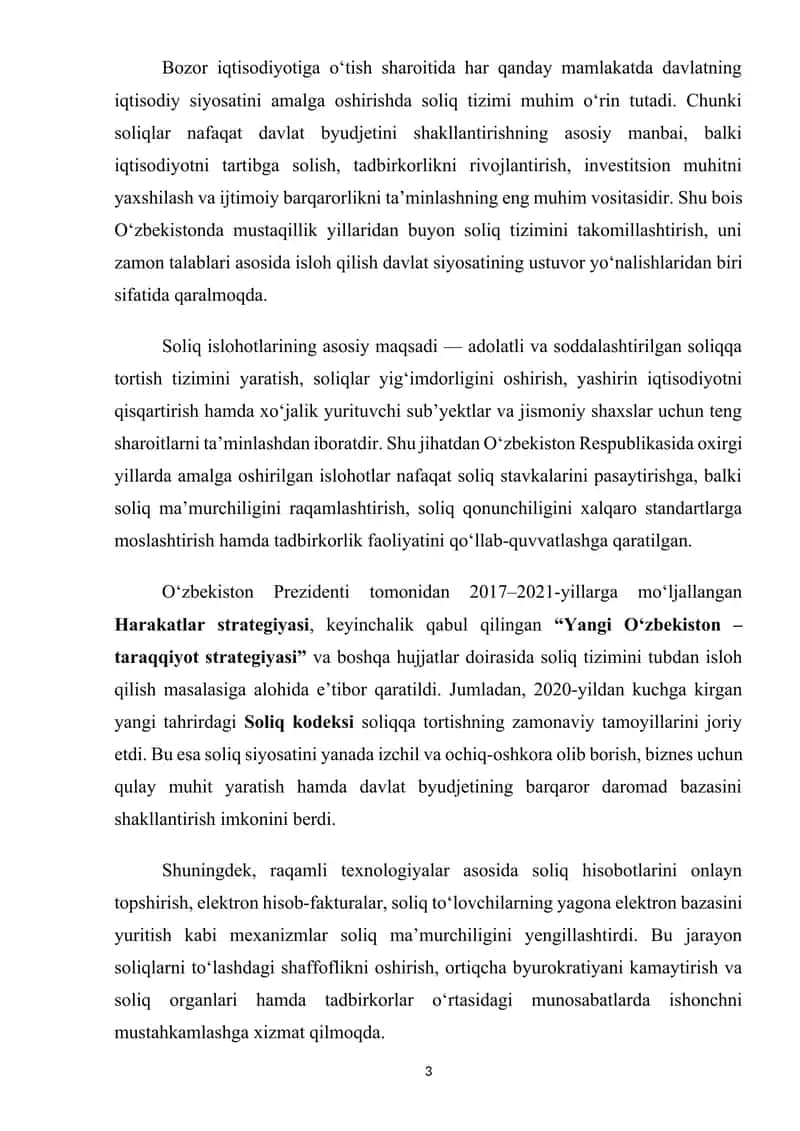 O’zbekistonda soliq islohotlarining ustuvor yo‘nalishlari 3