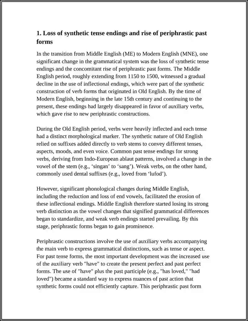 CHANGES IN GRAMMATICAL SYSTEM IN MNE. TENSES AND ASPECT: FROM ME TO MNE. ANALYTICAL FORMATION 3