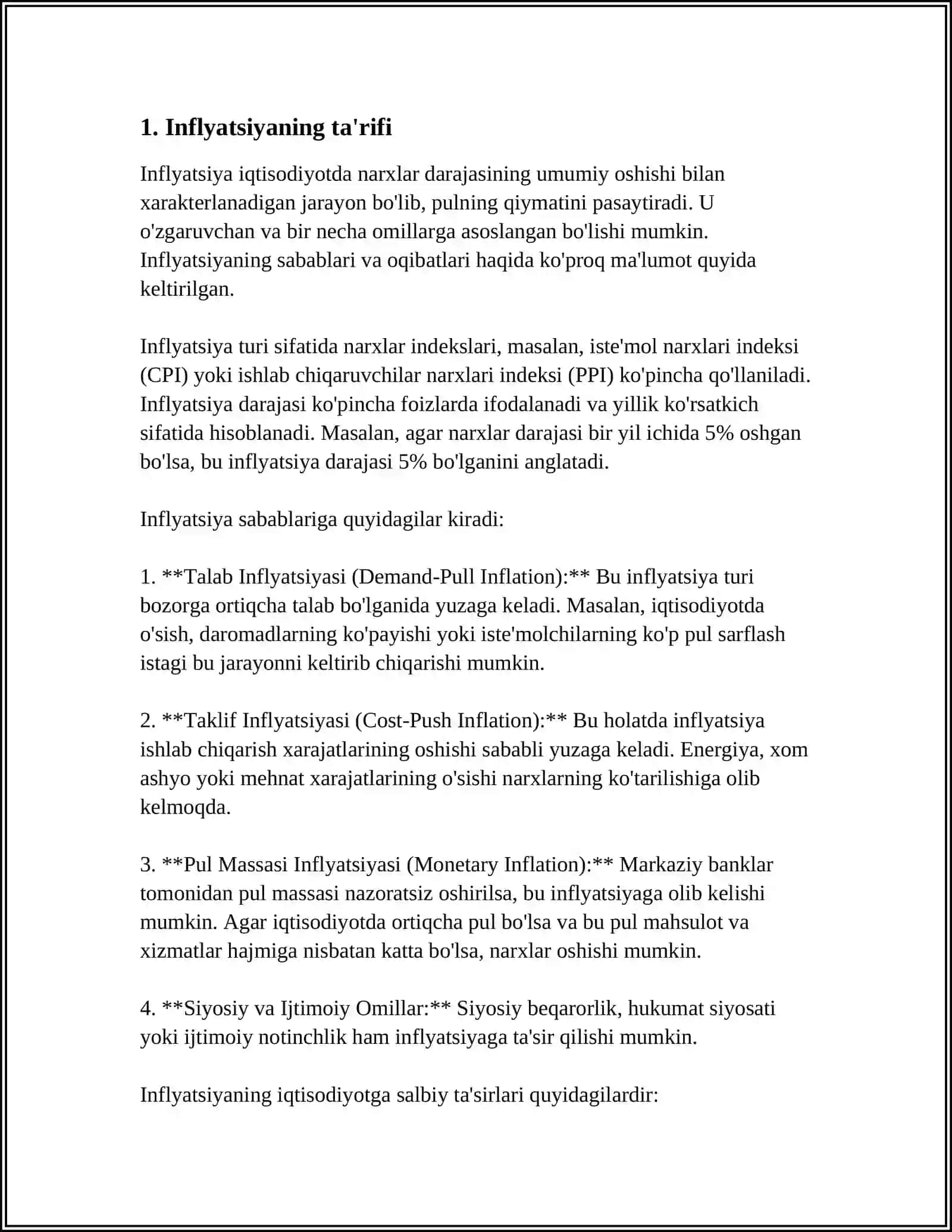 INFLYATSIYANING MOHIYATI VA SABABLARI 3