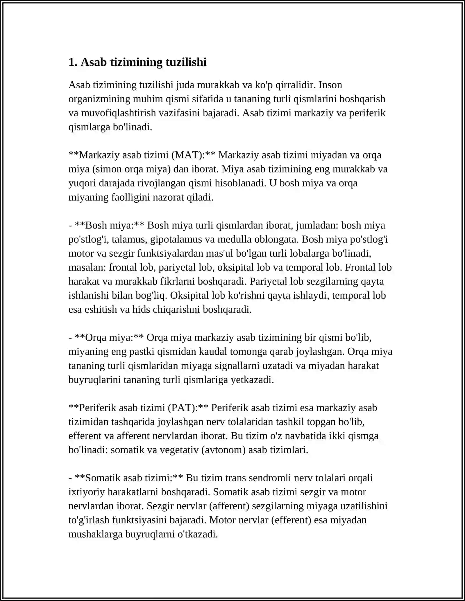 NERV TIZMI HAQIDA UMUMIY MA'LUMOT 3