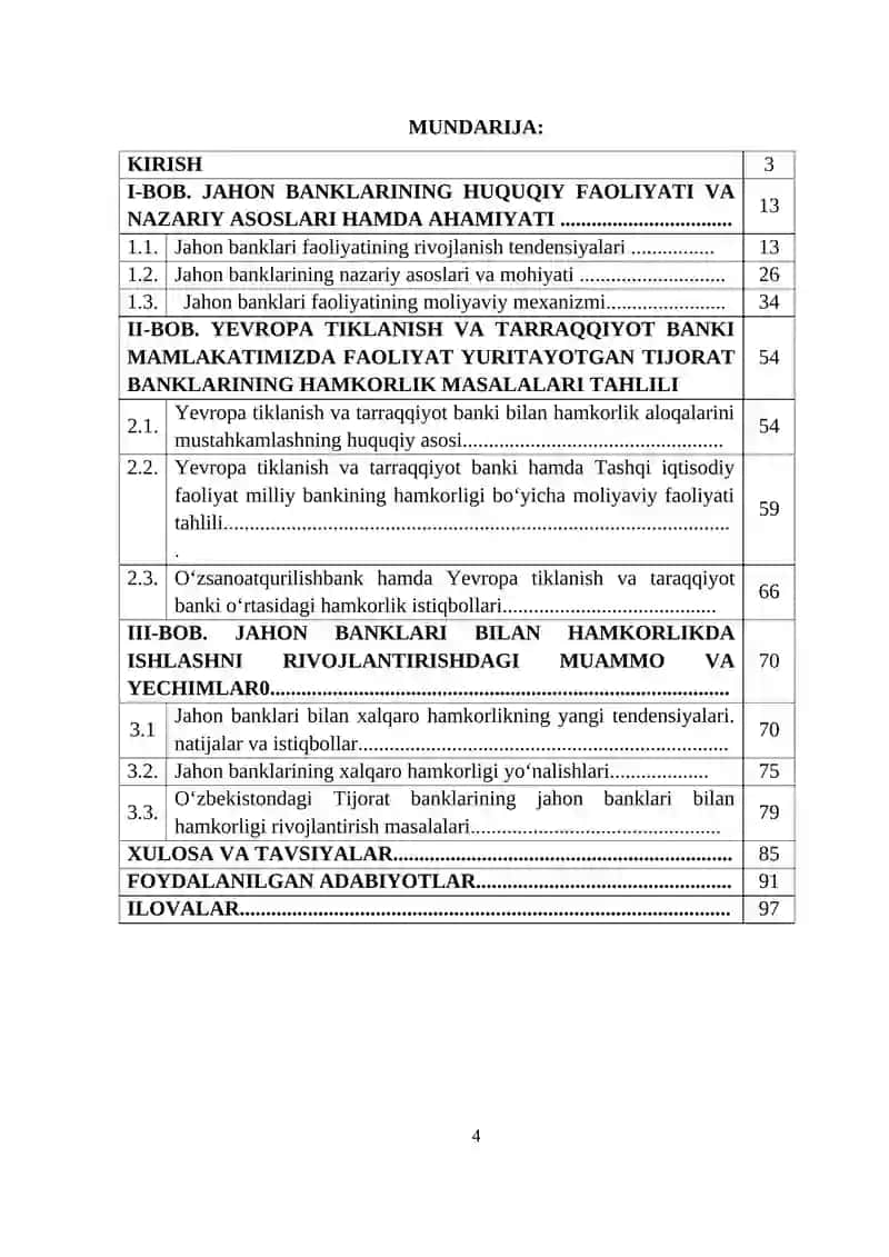 Dissertatsiya. Jahon banklari mavzusiga 3