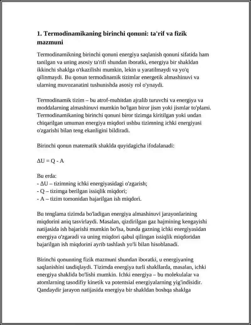 TERMODINAMIKANING BIRINCHI QONUNI 3