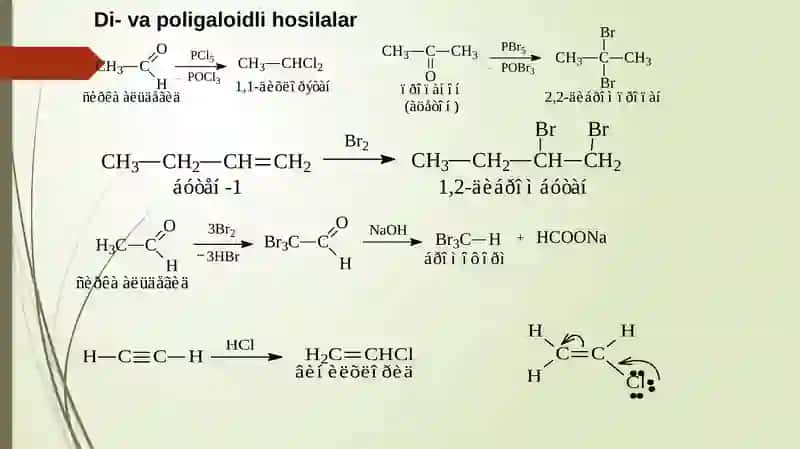Monogalogen alkanlarning xossalari 3