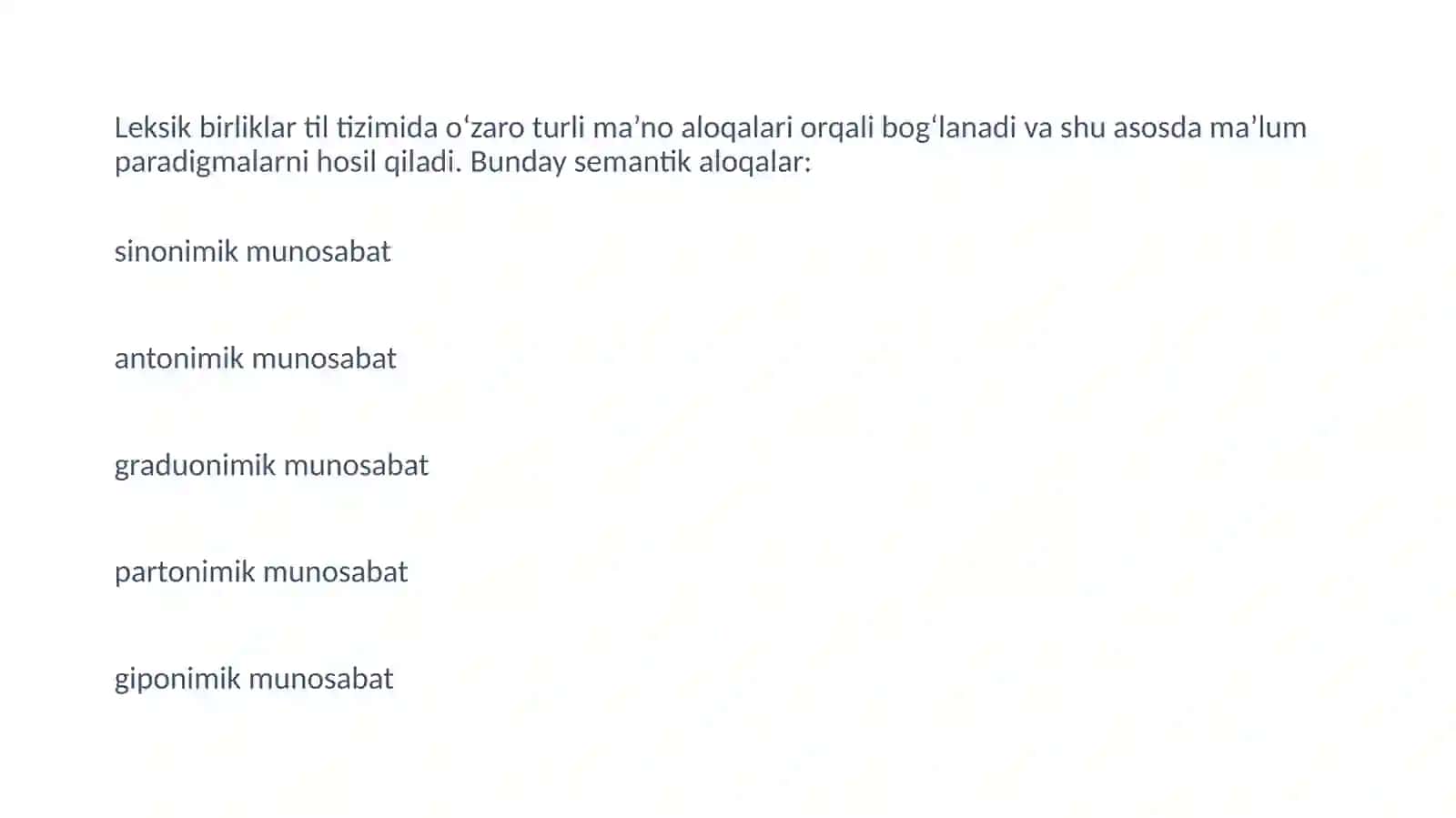 O‘zbek tilida leksik-semantik munosabatlar 3