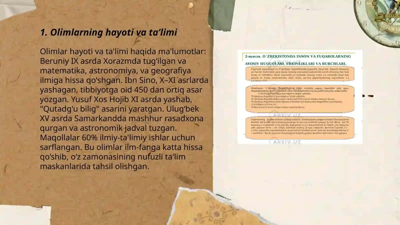 Olimlarning hayoti va faoliyatini oʻrganish 3