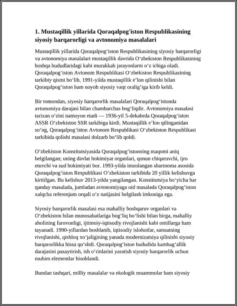 MUSTAQILLIK YILLARIDA QORAQALPOG'ISTON RESPUBLIKASI 3